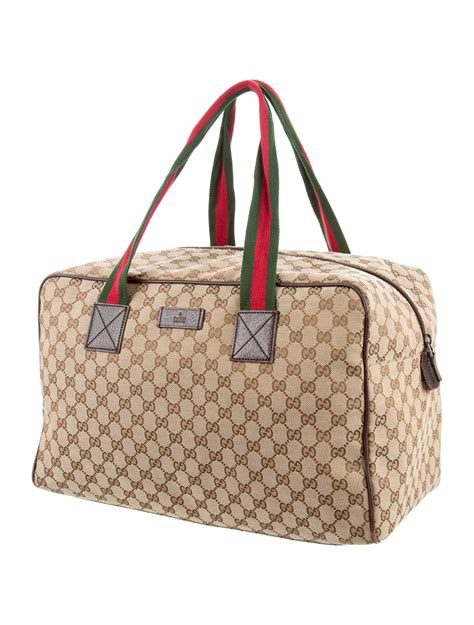 gucci canvas duffle bag